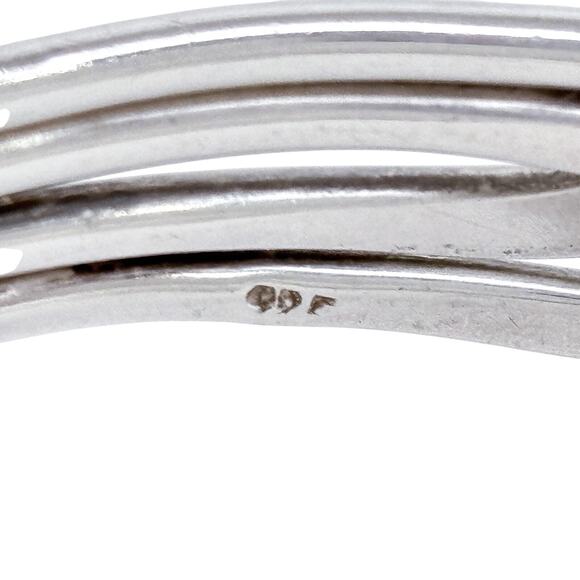 Estate Sterling Silver 925 Braided Open Cuff Statement Bracelet 7" - Picture 6 of 9